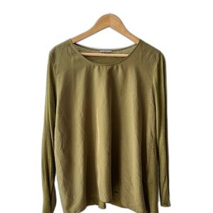 COS Womens Green Mixed Knit Long Sleeve Top Size 12